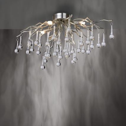 Paul Neuhaus 8090-55 - Ytmonterad ljuskrona ICICLE 4xG9/40W/230V 30x60 cm skinande krom