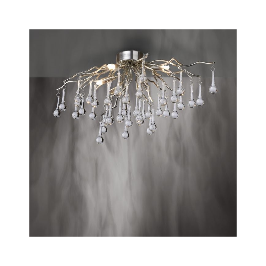 Paul Neuhaus 8090-55 - Ytmonterad ljuskrona ICICLE 4xG9/40W/230V 30x60 cm skinande krom