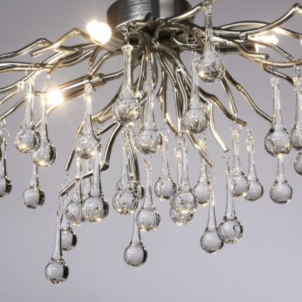 Paul Neuhaus 8090-55 - Ytmonterad ljuskrona ICICLE 4xG9/40W/230V 30x60 cm skinande krom