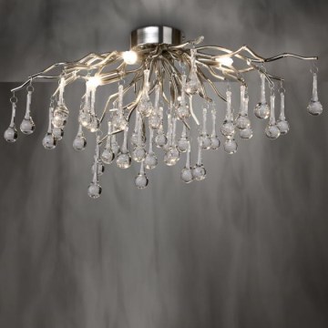 Paul Neuhaus 8090-55 - Ytmonterad ljuskrona ICICLE 4xG9/40W/230V 30x60 cm skinande krom