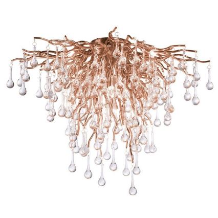 Paul Neuhaus 8091-11 - Ytmonterad ljuskrona ICICLE 9xG9/40W/230V diameter 50 cm mässing