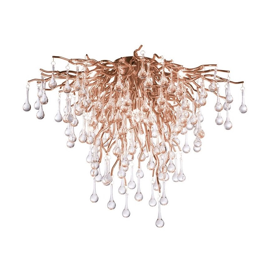 Paul Neuhaus 8091-11 - Ytmonterad ljuskrona ICICLE 9xG9/40W/230V diameter 50 cm mässing