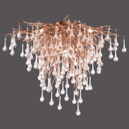 Paul Neuhaus 8091-11 - Ytmonterad ljuskrona ICICLE 9xG9/40W/230V diameter 50 cm mässing