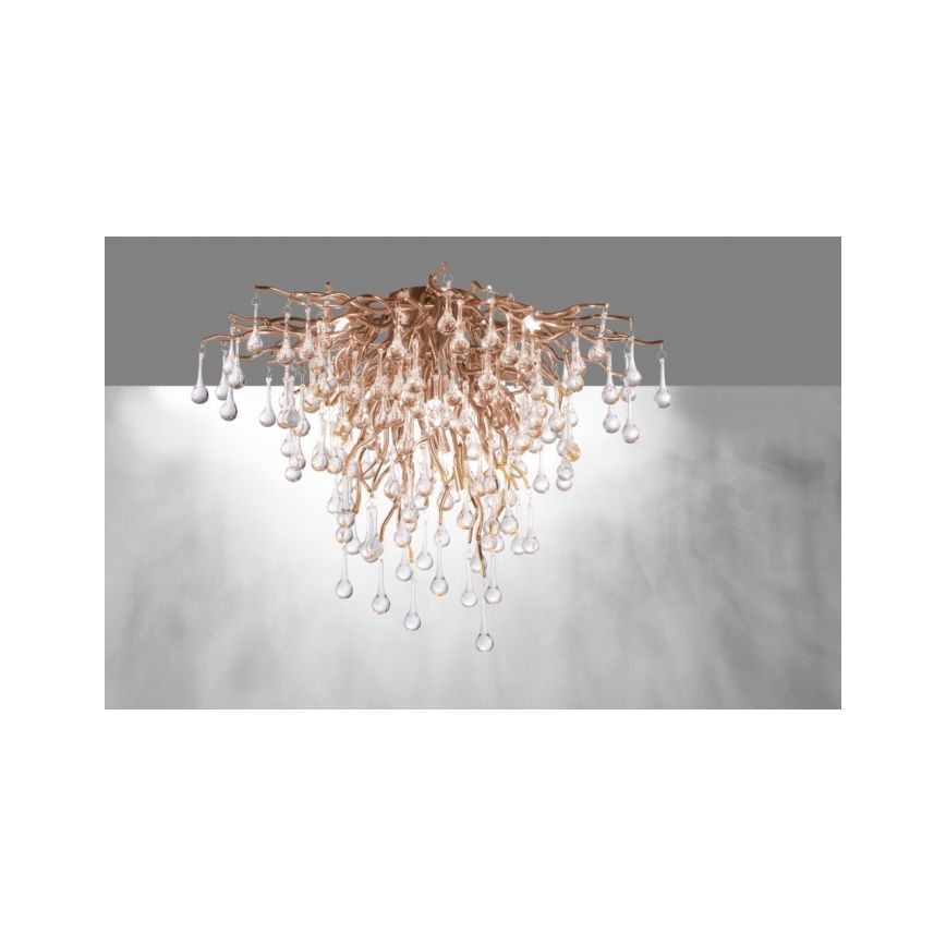 Paul Neuhaus 8091-11 - Ytmonterad ljuskrona ICICLE 9xG9/40W/230V diameter 50 cm mässing