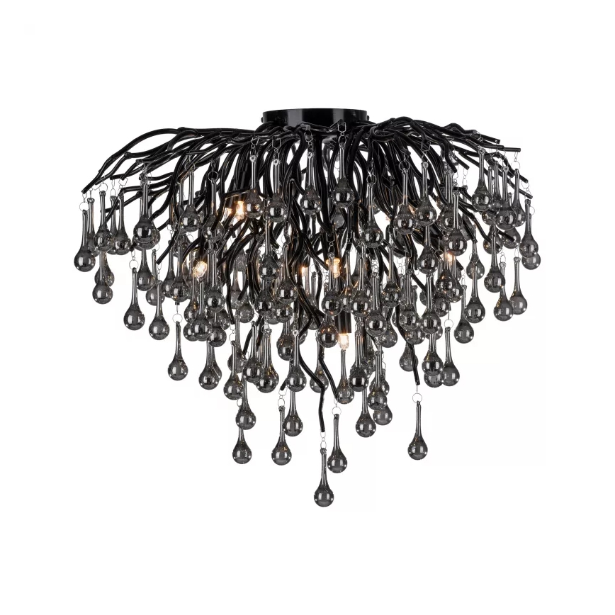 Paul Neuhaus 8091-18 - Ytmonterad taklampa ICICLE 9xG9/40W/230V Ø 50 cm svart