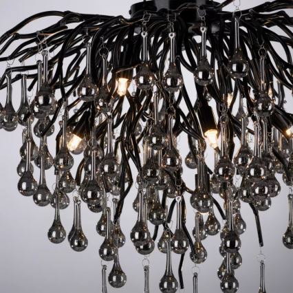 Paul Neuhaus 8091-18 - Ytmonterad taklampa ICICLE 9xG9/40W/230V Ø 50 cm svart