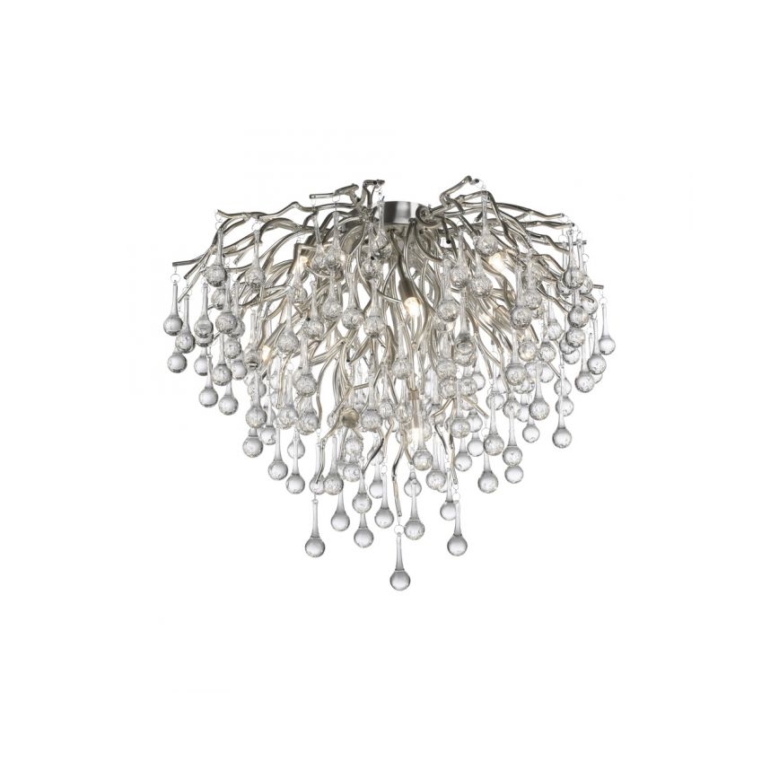 Paul Neuhaus 8091-55 - Ytmonterad ljuskrona ICICLE 9xG9/40W/230V diameter 50 cm skinande krom