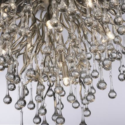 Paul Neuhaus 8091-55 - Ytmonterad ljuskrona ICICLE 9xG9/40W/230V diameter 50 cm skinande krom