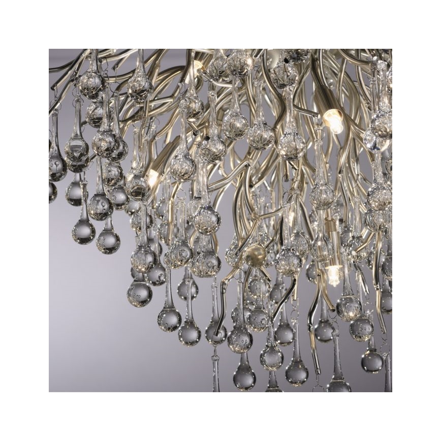 Paul Neuhaus 8091-55 - Ytmonterad ljuskrona ICICLE 9xG9/40W/230V diameter 50 cm skinande krom