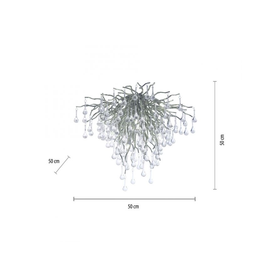 Paul Neuhaus 8091-55 - Ytmonterad ljuskrona ICICLE 9xG9/40W/230V diameter 50 cm skinande krom