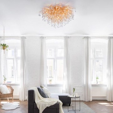 Paul Neuhaus 8092-11 - Ytmonterad ljuskrona ICICLE 14xG9/40W/230V diameter 100 cm mässing