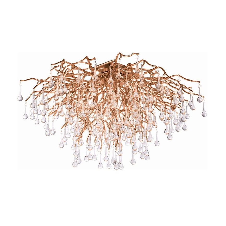 Paul Neuhaus 8092-11 - Ytmonterad ljuskrona ICICLE 14xG9/40W/230V diameter 100 cm mässing