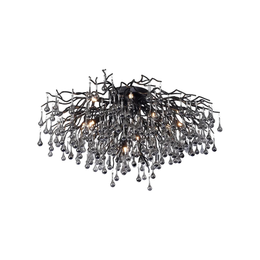 Paul Neuhaus 8092-18 - ICICLE ytmonterad ljuskrona, 14xG9/40W/230V, Ø 100 cm, svart