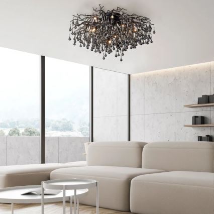 Paul Neuhaus 8092-18 - ICICLE ytmonterad ljuskrona, 14xG9/40W/230V, Ø 100 cm, svart