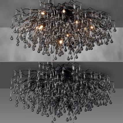 Paul Neuhaus 8092-18 - ICICLE ytmonterad ljuskrona, 14xG9/40W/230V, Ø 100 cm, svart