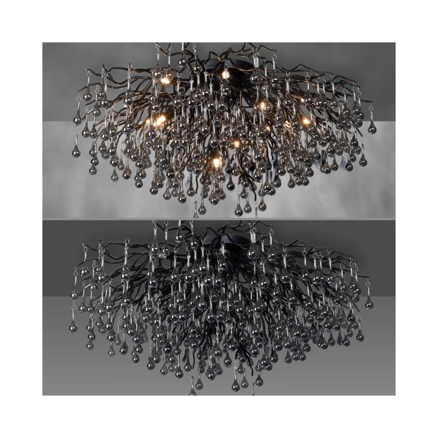 Paul Neuhaus 8092-18 - ICICLE ytmonterad ljuskrona, 14xG9/40W/230V, Ø 100 cm, svart