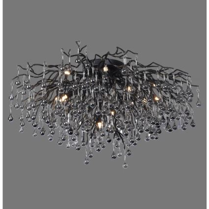 Paul Neuhaus 8092-18 - ICICLE ytmonterad ljuskrona, 14xG9/40W/230V, Ø 100 cm, svart