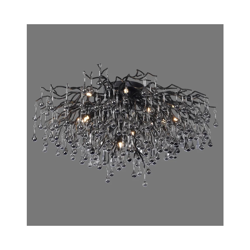 Paul Neuhaus 8092-18 - ICICLE ytmonterad ljuskrona, 14xG9/40W/230V, Ø 100 cm, svart