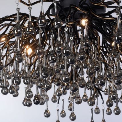 Paul Neuhaus 8092-18 - ICICLE ytmonterad ljuskrona, 14xG9/40W/230V, Ø 100 cm, svart