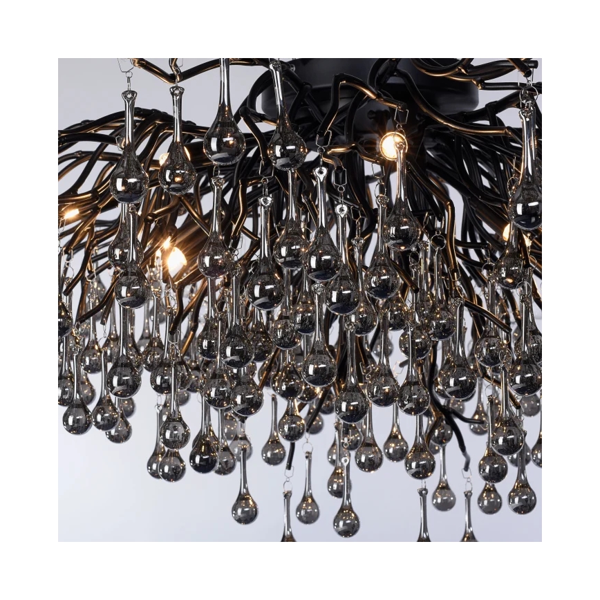 Paul Neuhaus 8092-18 - ICICLE ytmonterad ljuskrona, 14xG9/40W/230V, Ø 100 cm, svart