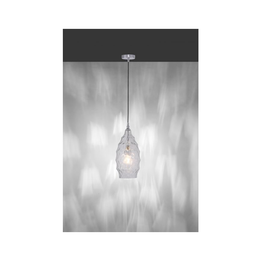 Paul Neuhaus 8267-00 - Ljuskrona med textilsladd SCARLETT 1xE27/60W/230V diameter 19 cm genomskinlig