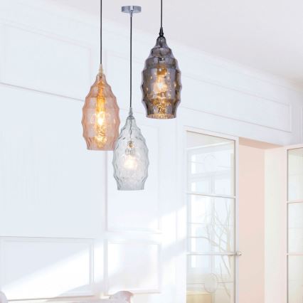 Paul Neuhaus 8267-25 - Ljuskrona med textilsladd SCARLETT 1xE27/60W/230V diameter 19 cm svart