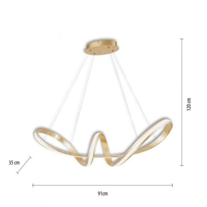 Paul Neuhaus 8292-12 - LED ljusreglerad ljuskrona på textilsladd MELINDA LED/38W/230V