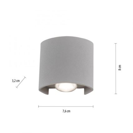 Paul Neuhaus 9486-21 - Utomhus LED vägglampa  CARLO 2xLED/1,7W/230V IP54