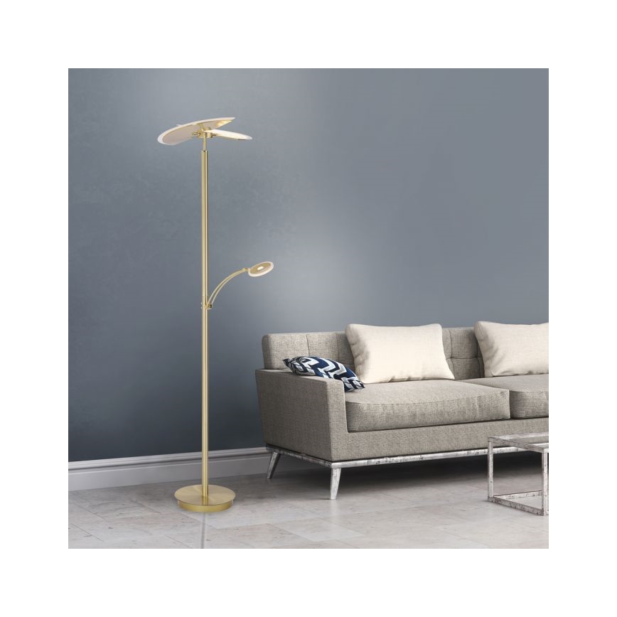 Paul Neuhaus - LED Dimbar Golvlampa ARTUR 2xLED/21W+1xLED/6W/230V guld