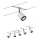 Paulmann 3981 - Set med 5× LED (4 W) Komplett vajersystem TUBE 230 V matt krom/svart