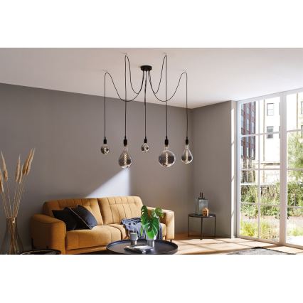 Paulmann 50389 - Ljuskrona med textilsladd NEORDIC 5xE27/20W/230V spindel