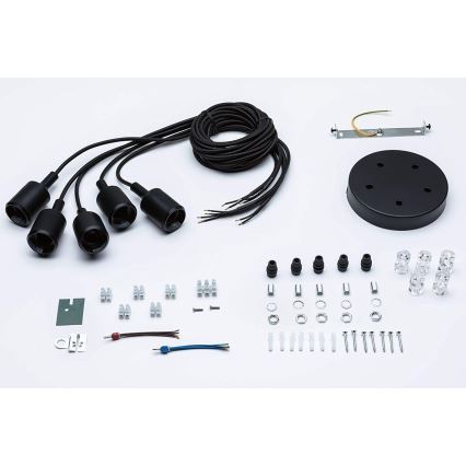 Paulmann 50389 - Ljuskrona med textilsladd NEORDIC 5xE27/20W/230V spindel