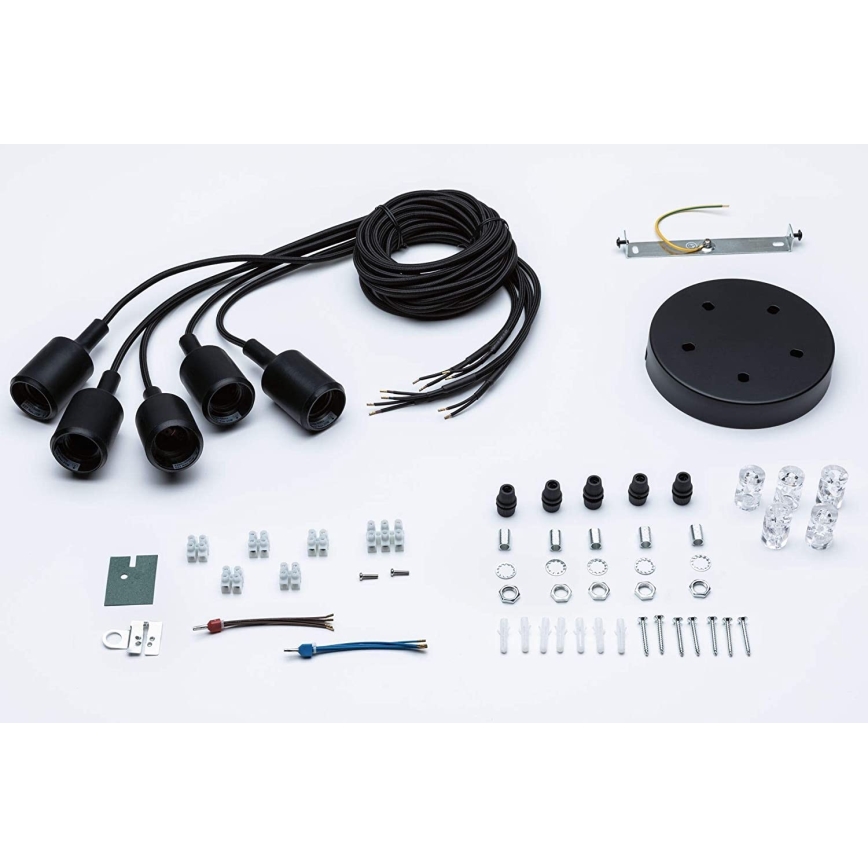 Paulmann 50389 - Ljuskrona med textilsladd NEORDIC 5xE27/20W/230V spindel