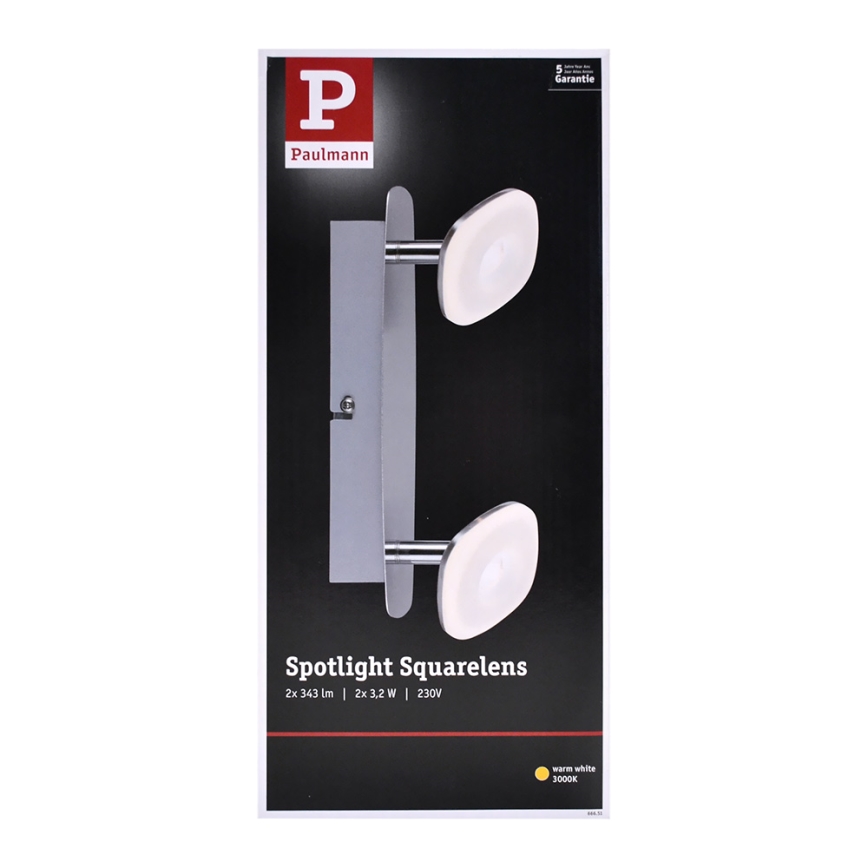 Paulmann 66651 - LED Spotlight SQUARELENS 2xLED/3,2W/230V
