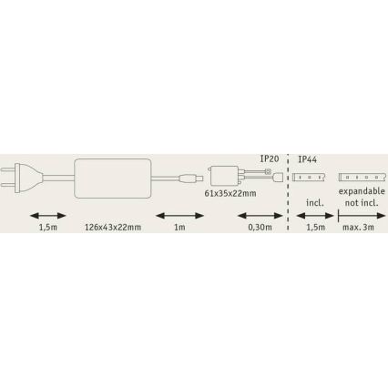 Paulmann 70623 - LED/10W IP44 Ljusreglerad badrum list MAXLED 1,5 m 2700-6500K 230V + fjärrkontroll