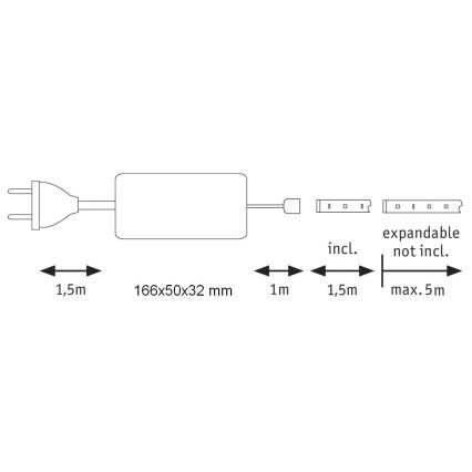 Paulmann 70672 - LED/18W IP44 Dimbar badrumremsa MAXLED 1,5 m 2700K 230V