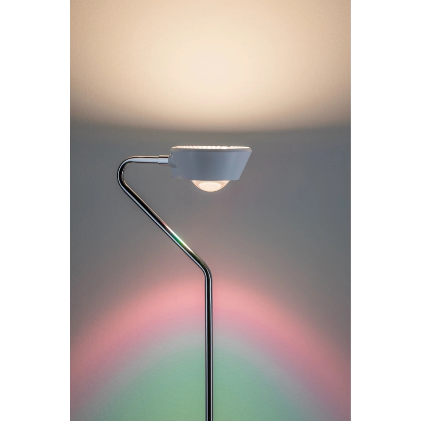 Paulmann 70920 - LED/7,5W Dimbar golvlampa RAMOS 230V vit/blank krom