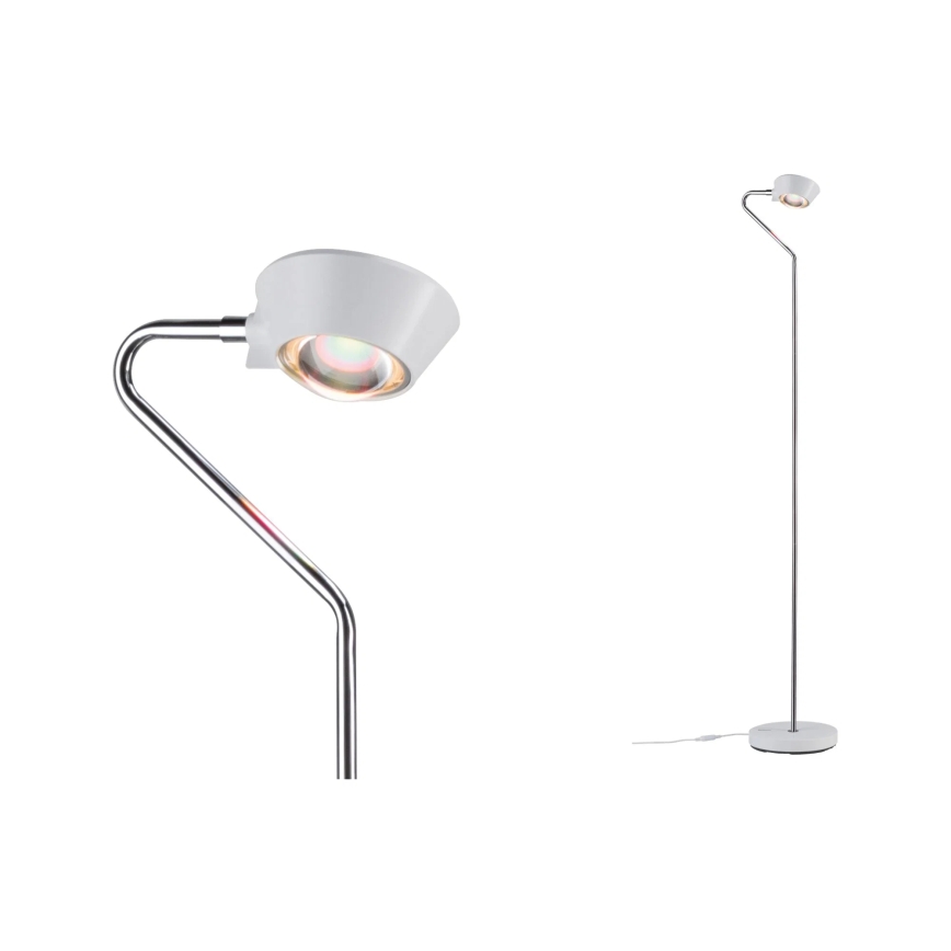 Paulmann 70920 - LED/7,5W Dimbar golvlampa RAMOS 230V vit/blank krom
