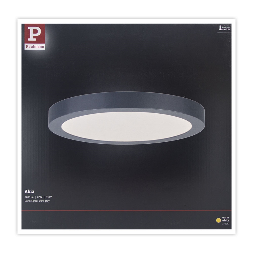 Paulmann 70988 - LED/22W Taklampa ABIA 230V antracit