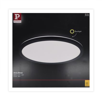 Paulmann 70998 - LED/16W Fäst panel ATRIA 230V 3000K diameter 29,3 cm svart
