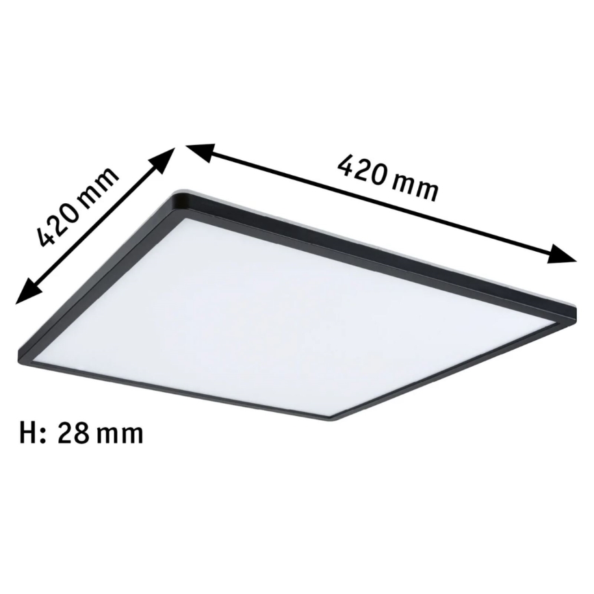 Paulmann 71002 - LED/22W Ljusreglerad panel ATRIA 230V 3000K 42x42 cm svart