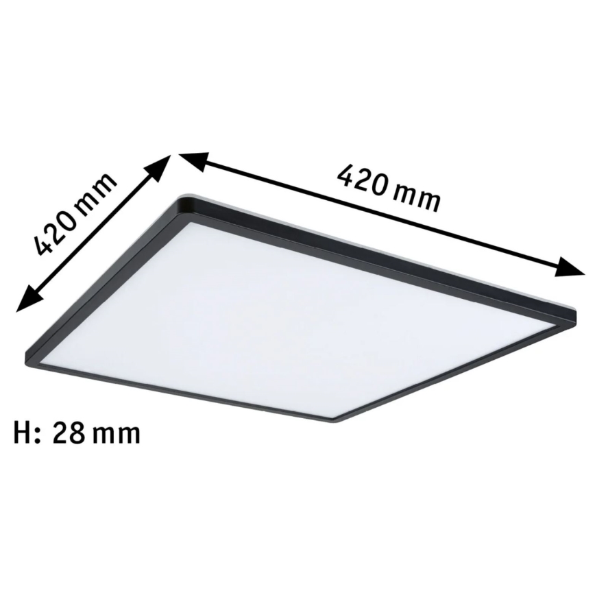 Paulmann 71016 - LED/22W Dimbart panel ATRIA 230V 4000K 42x42 cm svart