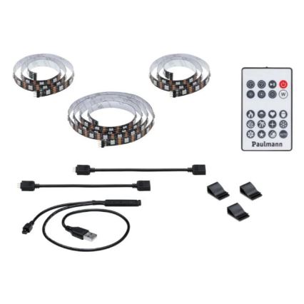 Paulmann 78880 - LED/3,5W RGB Dimbar list för TV 2m ZOLL 5V + fjärrkontroll