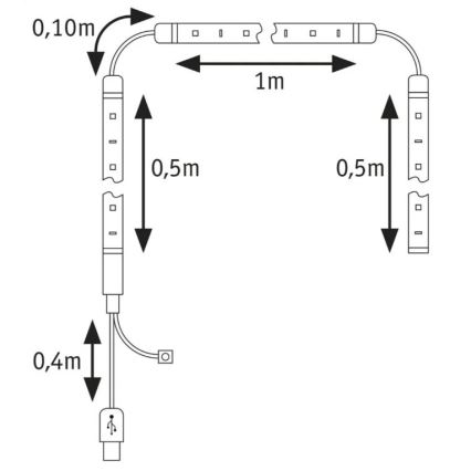 Paulmann 78880 - LED/3,5W RGB Dimbar list för TV 2m ZOLL 5V + fjärrkontroll