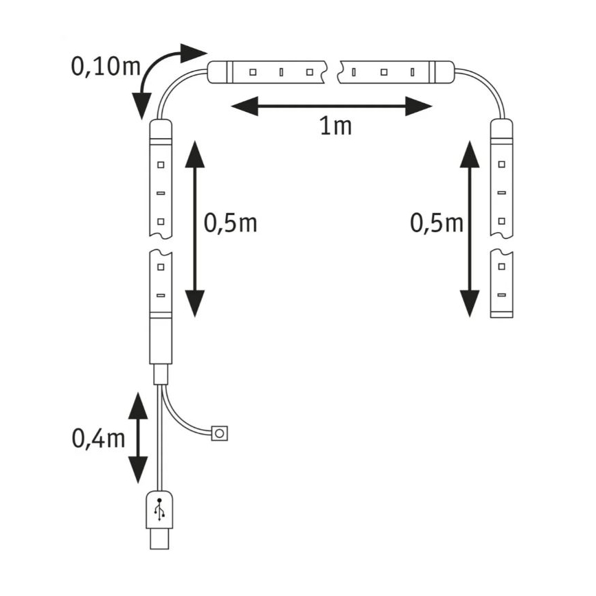Paulmann 78880 - LED/3,5W RGB Dimbar list för TV 2m ZOLL 5V + fjärrkontroll