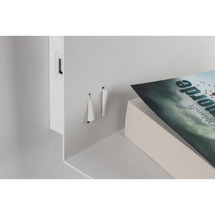 Paulmann 78913 - LED/2,5W + 1xE27/40W Vägglampa med hylla och USB MERANI 230V vit