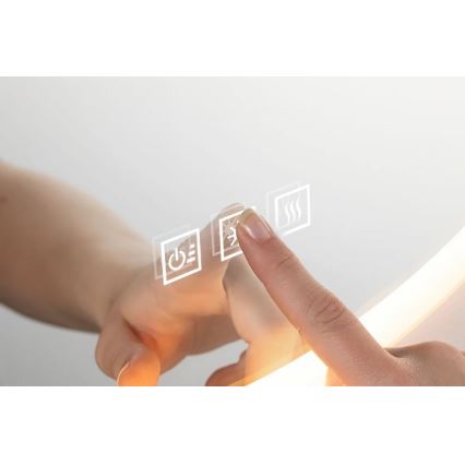 Paulmann 78952- LED/21W IP44 Dimbart badrumsspegel med uppvärmning och bakgrundsbelysning MIRA 230V