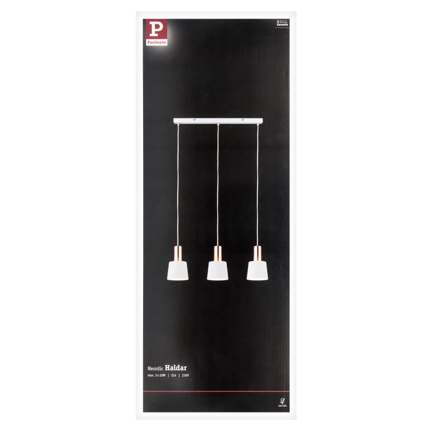 Paulmann 79657 - 3xE14/20W Ljuskrona med textilsladd NEORDIC HALDAR 230V