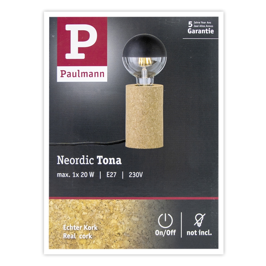 Paulmann 79741 - 1xE27/20W Bordslampa TONA 230V
