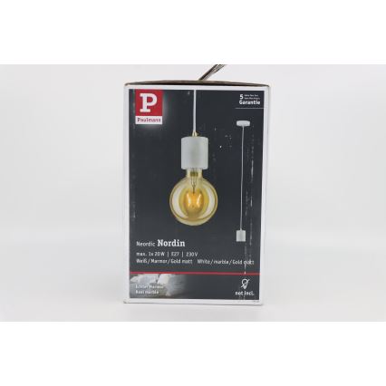 Paulmann 79750 - 1xE27/20W Ljuskrona med upphängningsrem NORDIN 230V